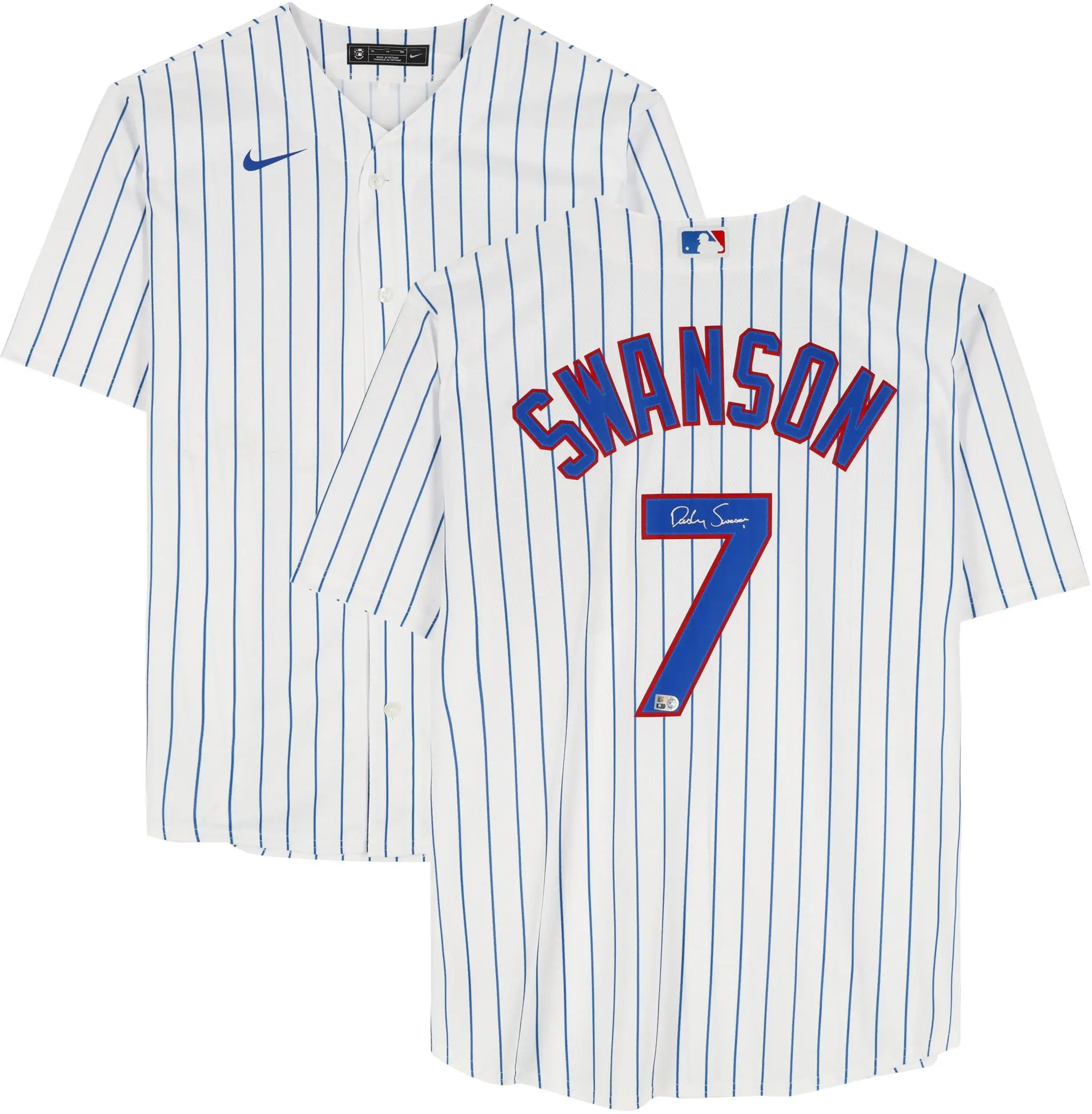 Dansby Swanson Chicago Cubs Autographed White Nike Replica Jersey - Fanatics Authentic Certified