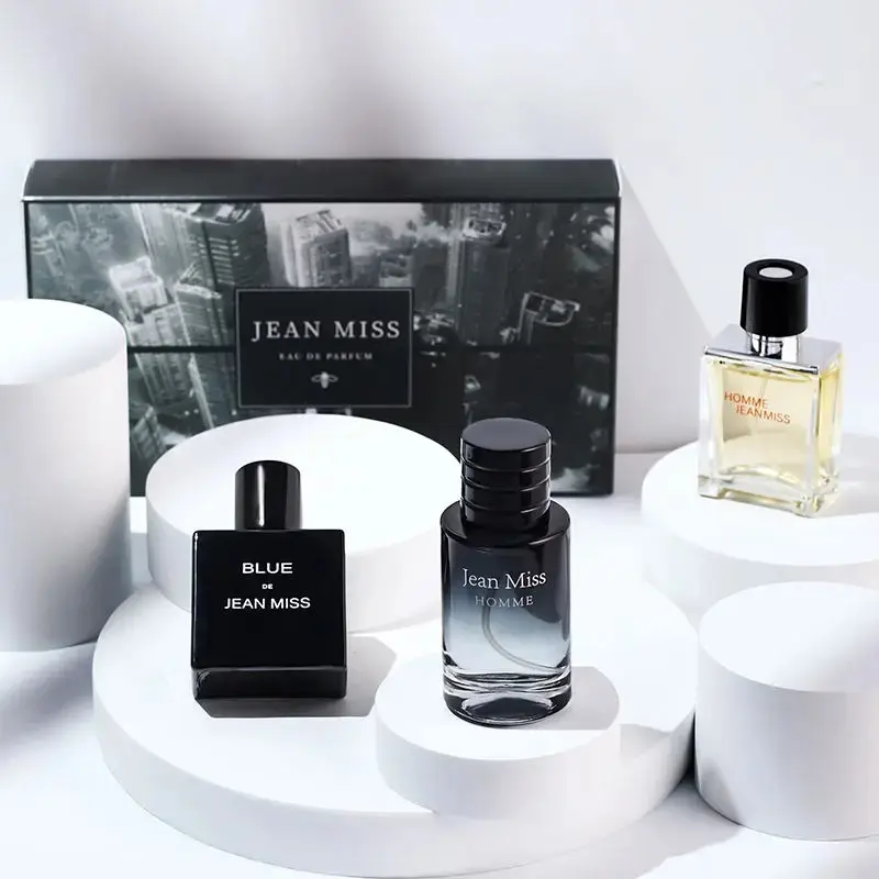 JEAN MISS Mens Perfume Gift Set 3x30ml - Long-Lasting Perfume for Men, Fresh Aquatic Citrus Woody Spicy Cologne, Summer Fragrance for All Occasions, Men Colognes Bundle with Different Flavors, Gift Box for Birthday Party Dating Daily Office Travel