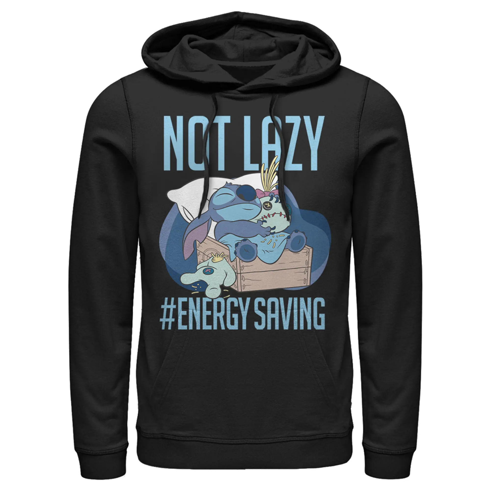 Men's Lilo & Stitch Not Lazy, Saving Energy Pull Over Hoodie