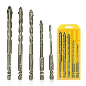 Eccentric 4- Ceramic Tile Drill Bit Set (5 Pcs) - Serrated Edge for  Porcelain & Ceramic Tile , No-Slip Glass & Marble Drilling, Includes1/8-1/2" for Bathroom & Kitchen Renovation