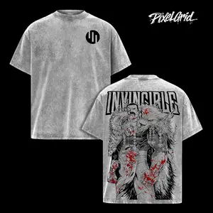 Thragg Invincible Vintage Washed Oversized T-Shirt, Viltrumite Empire Blood Graphic Tee, Villain Game Style Streetwear Heavyweight Cotton Unisex Shirt, Gift for Comic Fans Menswear