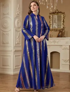 New Turkey Elegant Evening Party Abaya Dress Banquet Sequin