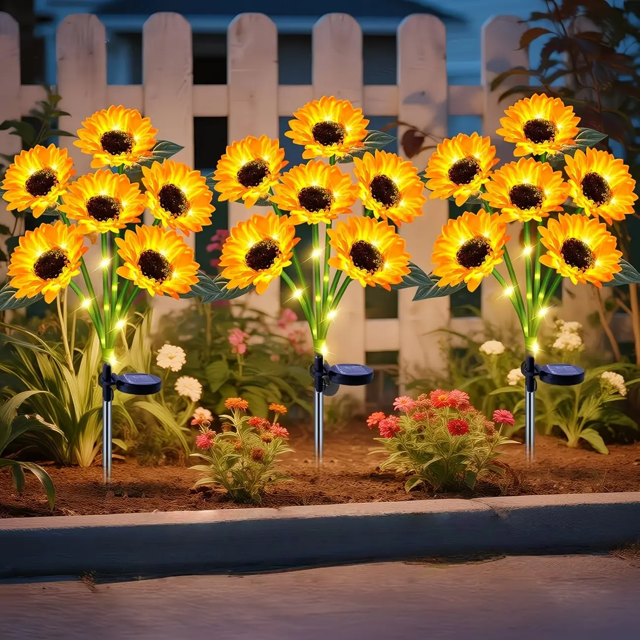 Solar Sunflower Lamp, 6 Decorative Sunflowers, Light Sensor Automatic Switch, Mother's Day Father's Day Garden Gift, Outdoor Decoration, Solar Garden Lights, Outdoor Landscape Lights, Outdoor Solar Lighting, Solar Powered Light, Solar Garden Lamps