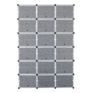 Karlhome 12-Tier Closet Organizers and Storage, 18-cube 36-grid Storage Organizer with Doors, Portable Closet Organization Clothes Shelves for Shoes, Closet, Bedroom, Bathroom, Office