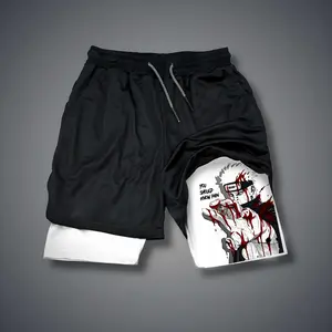 Anime Double-Layer Sports Shorts Graphic Shorts Black Shorts Camo Shorts Streetwear Shorts Men Outfits Men Short Shorts Vacation Outfits Shorts