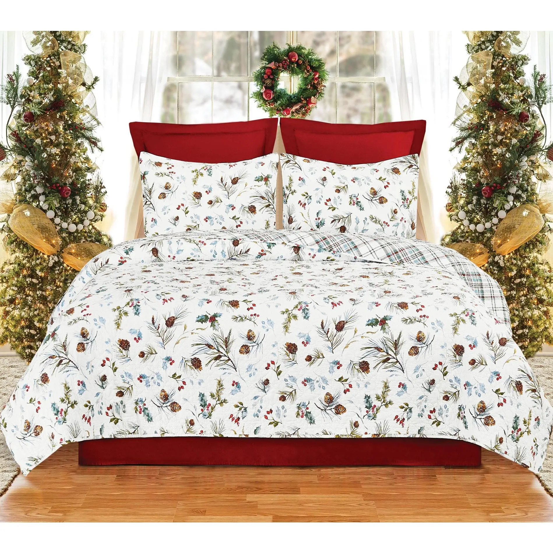 Edith 3-Piece Cotton King Quilt Set by Valerie