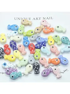 Spotted small fish glazed ceramic beads beading loose beads necklace bracelet pendant hand-woven DIY jewelry accessories Charms Bead Assortment