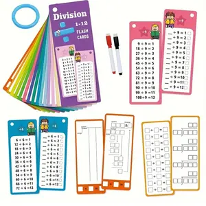 Addition Subtraction Multiplication Division Learning Cards, Erasable Markers, Counting Tool, Perfect for Halloween and Christmas Gifts