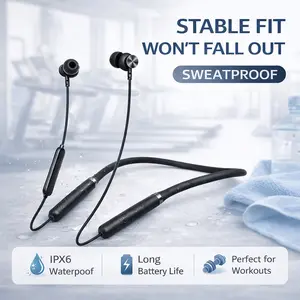 Voprene--V2 Neckband Sports Headphones Fitness & Cycling Headphones - 48 Hours of Playtime Running Wireless Headphones Audifonos bluetooth