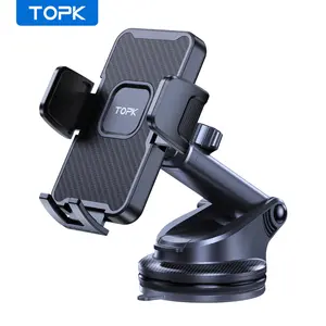 TOPK Car Phone Holder Mount, Upgraded Adjustable horizontally and vertically Cell Phone Holder For Car Dashboard Compatible With All Phones