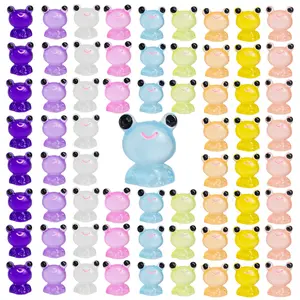 30/100pcs Resin Night Glow Mini Cute Big Eye Frogs, Micro Frog Models, Garden Decorative Figurines, Frog Statue Ornament, Resin Animal Sculptures, Garden Accessories