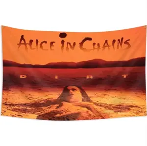 Alice in Chains 3x5Ft Flag Poster 3x5ft Vintage Music Canvas Art Tapestry Wall Tapestry for Hanging College Dorm Room Decoration Outdoor Indoor Banner with 4 Brass Grommets