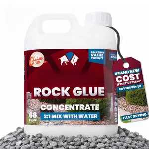 Easihold 68oz Rock Glue Concentrate - Stone Binder, Dual Bond Technology Mix 2:1 with Water, Pea Gravel Stabilizer for Landscaping Walkways, Patios & Borders 86 Sq Ft Coverage, 3-Year Protection
