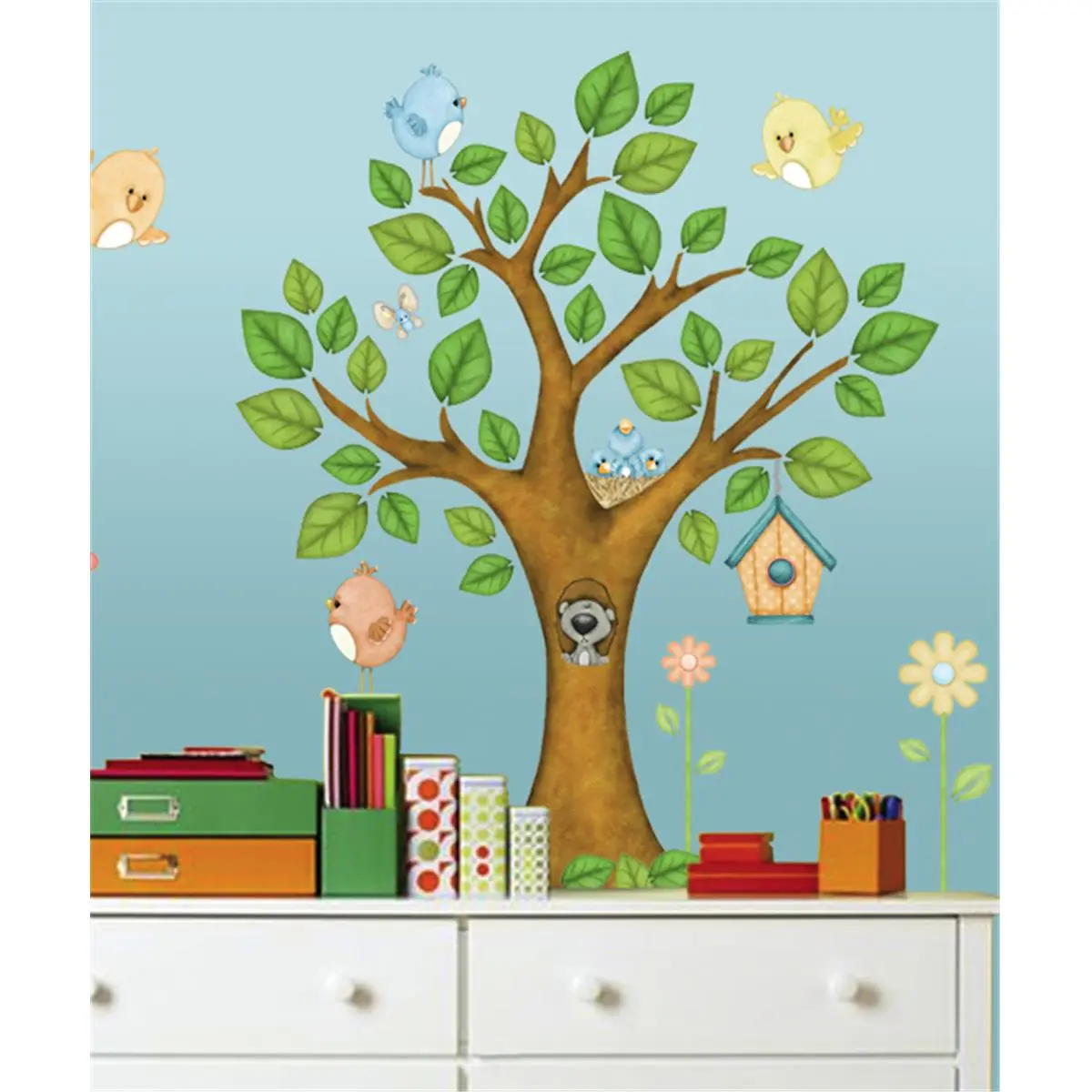 212 MAIN Super Jumbo Applique Stickers - Smooth Removable Decorative Wall Decals, Animal Theme Home Decor for Wall Accents