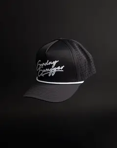 Swagger Snapback Hat - Black, Adjustable Fit, Curved Brim, Logo Design
