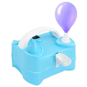 Portable High Power Electric Balloon Pump, Two Nozzle 110V 600W Air Blower Electric Ballon Inflator Pump for Party Latex Balloon Decoration Supplies (Blue)