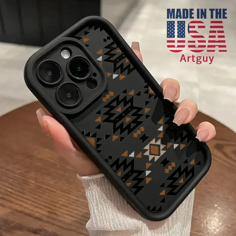 Silicone Smartphone Case for iPhone 17 Pro Max, 16 Plus, 15, 14, 13, 12, 11, Air, XR - Soft, Shockproof, Drop-Protective, Rugged, Durable, Geometric Harmony, Advanced Fashion Gift, Handheld Cellphone Casing Accessory