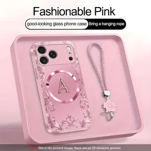 Suitable for [iPhone 17 Pro Max] high-end MagSafe phone case，Each of the 26 letters has its own unique characteristics, Includes a complimentary lanyard and magnetic ring—highly practical. YM99
