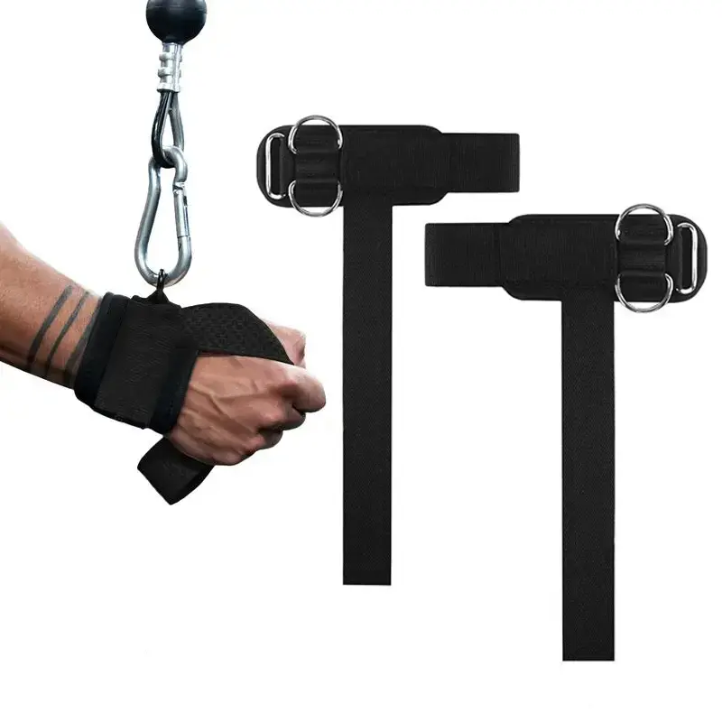 Non-Slip Velcro Wrist Straps with Dual Stainless Steel D-Ring Design, Gym Lifting & Cable Machine Accessories for Men & Women’s Fitness Exercises Grip Band