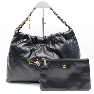 Pre-owned CHANEL Leather Shoulder Bags 22 BAG Black Shoulder Bag T ZY0000334556