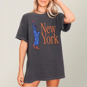 [Sale off up to 65%][Free Ship] New York Inspired Statue of Liberty Basketball T-Shirt, 90s NY Graphic Tee, Vintage Sports Top