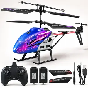 LED RC Helicopter Remote Control Toy for Kids with 2 Rechargeable Batteries 30Mins Flight Durable Colorful 2.4GHz Stable Control