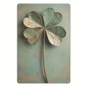 Vintage Clover Wall Art for Rustic Home Decoration Ideal for Any Holiday Including Christmas Halloween and St Patrick's Day