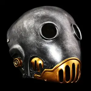 [Cool 3D Resin Mask]Halloween FRP Protective Clockwork Man Cos Dress Up Collector'S Edition Resin Mask, Horror Baron Clockwork Man Cosplay Mask Hellboy Airsoft Full Face Protection Paintball Resin Mask
