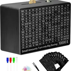 Wooden Money Box for Adults & Kids, Ideal Gift for Boys & Girls, Cash Storage Container, Perfect Savings Goal Organizer, Saving Challenge Box