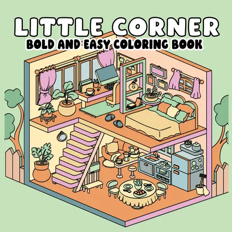 Thick Hand-Drawn Kids' Coloring Book - Calming, Screen-Free Children's Literature & Art Book with Spacious Illustrations, Easy Use, Creative Spaces, Ideal for Bedrooms & Gift Ideas for Kids