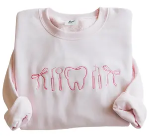 Embroidered Dental Icons Sweatshirt, Dental Hygienist Icon Shirt, Dental Graduation Gift, Dental Hygienist Coquette Shirts, RDH Gifts