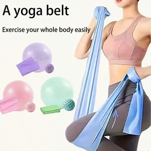 3pcs Portable Yoga & Fitness Set – Exercise Ball, Foam Roller & Stretching Band, Perfect Party Favor Gift for Balance Training, Stretching, Core Workouts & Massage Relaxation