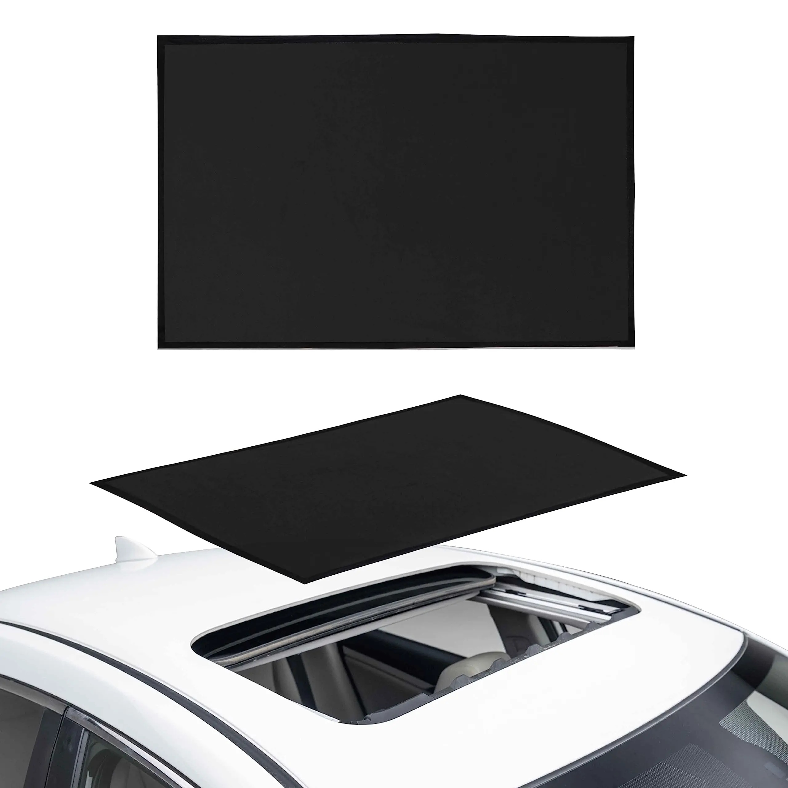 EcoNour Car Sunroof Sunshade Cover - 2023 Updated 38x24 in Sun Shade for Car Window, UV Protection, Breathable Mesh, Magnetic Stripes, Fits Sedans/SUVs, Camping Accessory, Durable