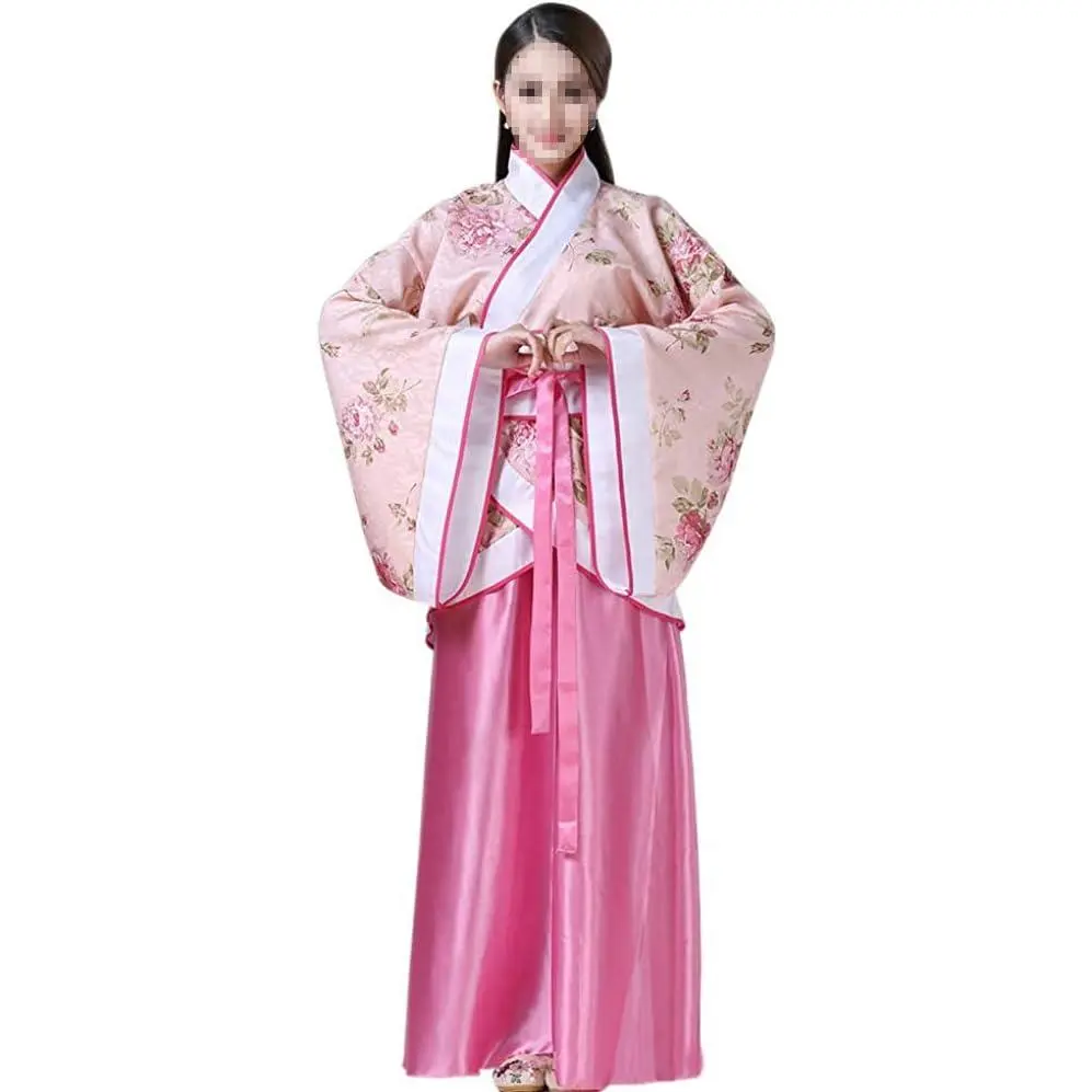 Women's Hanfu Dress, Traditional Chinese Costume in Soft Smooth Cotton with Flowing Lines - Comfortable Robe for Halloween & Festivals, Cold Hand Wash
