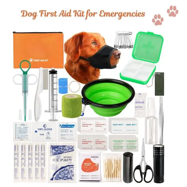 Pet First Aid Kit for Dogs & Cats, Emergency Dog Medical Kit with First Aid Supplies, Travel, Camping, Hiking, Car & Home Safety Essentials