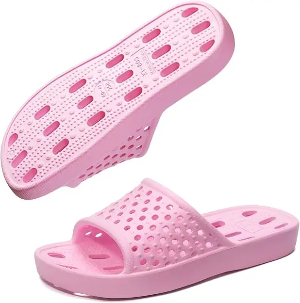 Bath Slippers with Drainage Holes, Quick-Drying Non-Slip Slippers for Home, Dormitory, Bathroom - Unisex