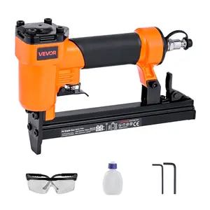 VEVOR Pneumatic Staple Gun, 22 Gauge Pneumatic Upholstery Stapler for 71 Series Fine Wire Staples 3/8-inch Crown 5/32"-5/8" Length, 70-110 PSI Air Staple Gun for Woodworking, Upholstering, DIY Project