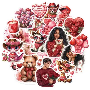 150 Pcs Valentine's Day Stickers, Love Stickers Love Bear Romantic Animals Stickers for Laptops, Water Bottles, Scooters, Valentine's Day Wall, Window Decorations