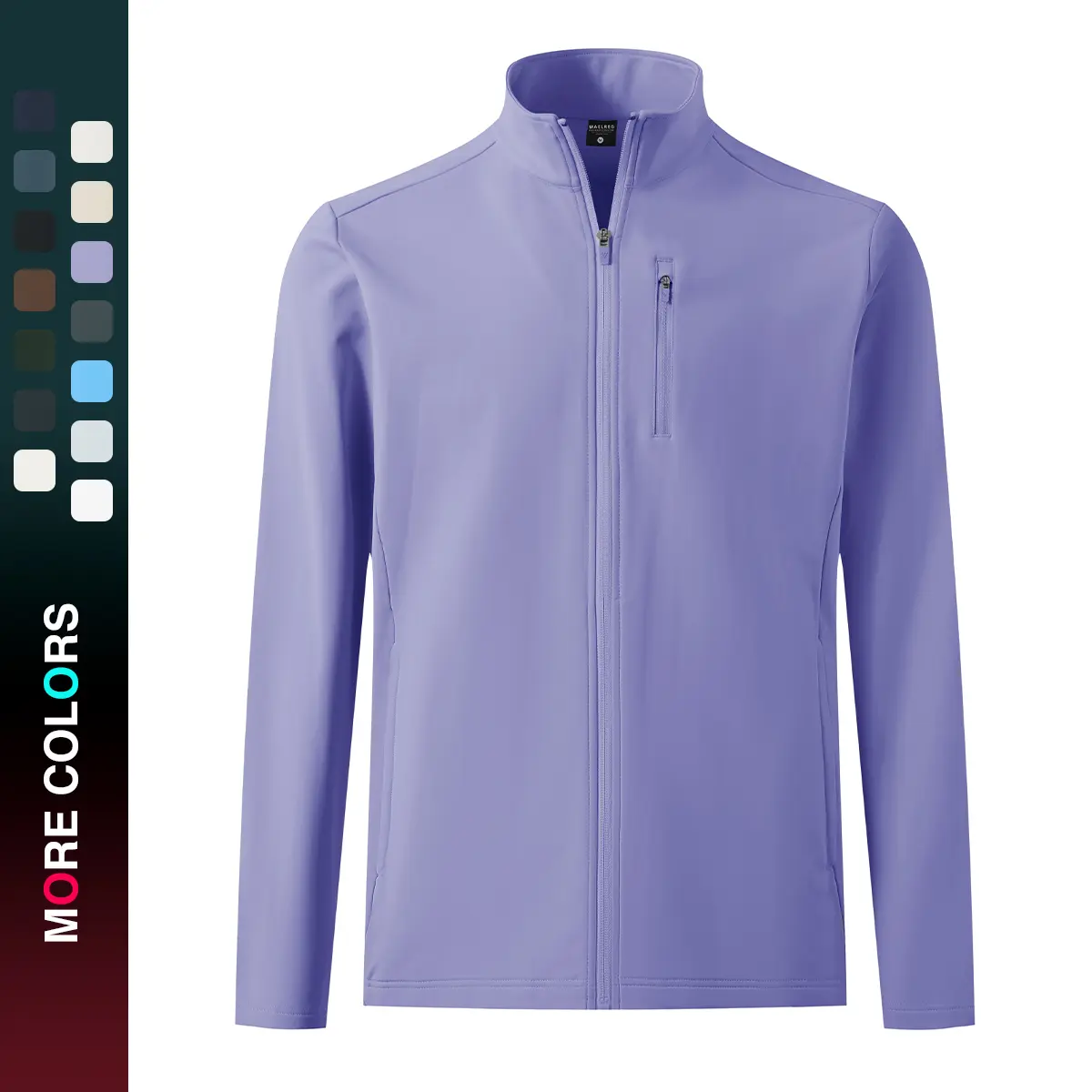 MAELREG Mens Fleece Jacket Water Resistant Performance Stand Collar Full Zip Lightweight Casual Jacket with 5 Pockets