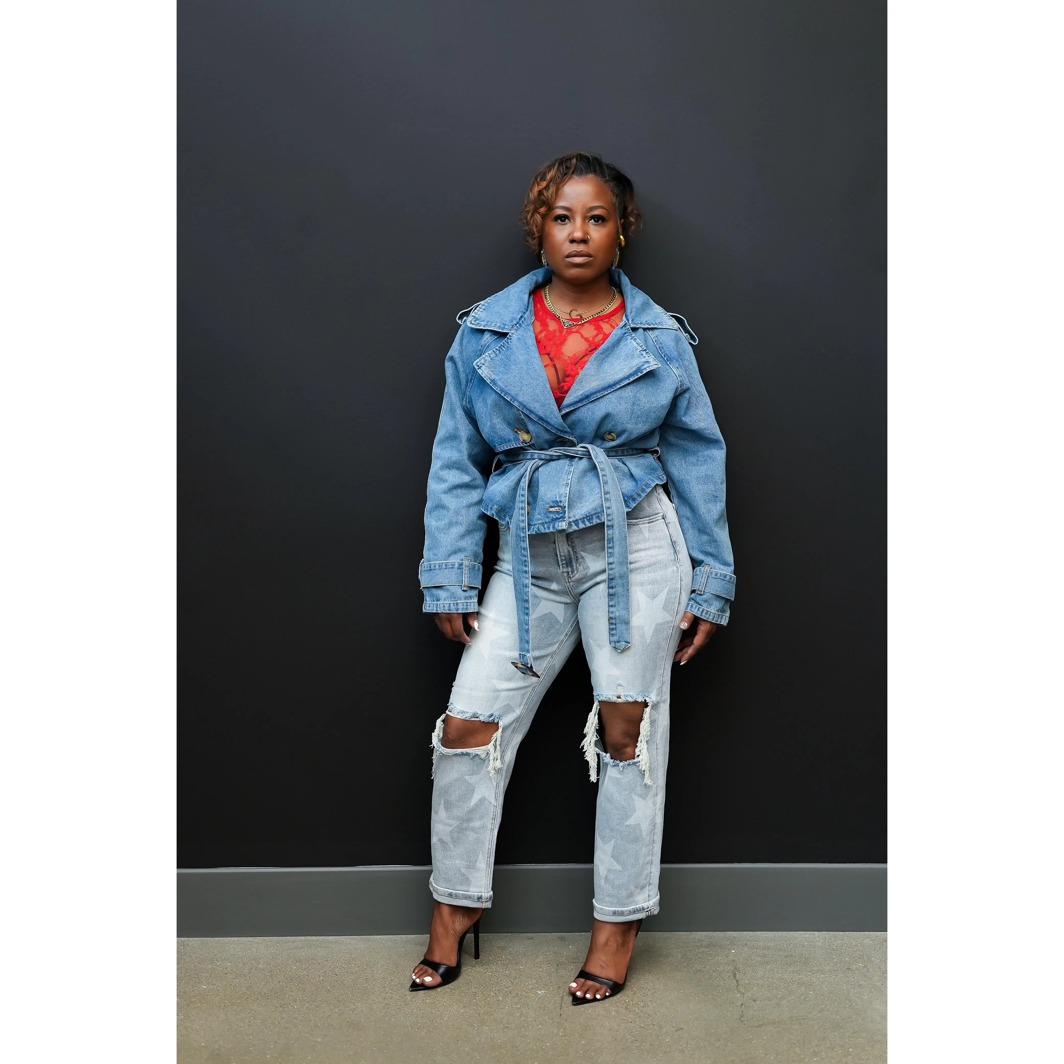 All-Star Distressed Denim Jeans