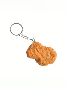 Chicken Nugget Shaped Keychain Cute Food Design Keychain for Car Keys for Women & Men Fashion Accessories for Daily Use