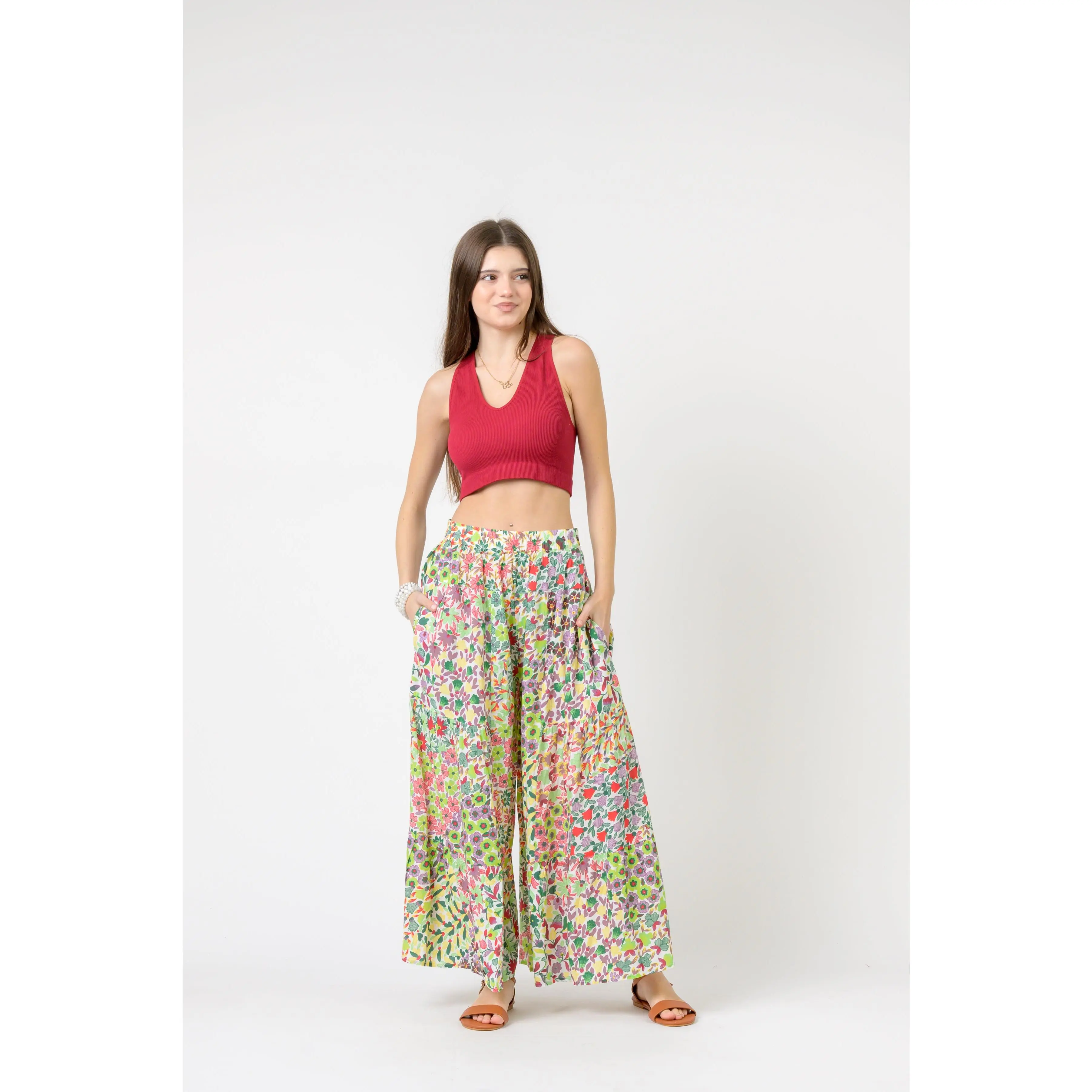 Rhea Flower Garden Gauchos Pants