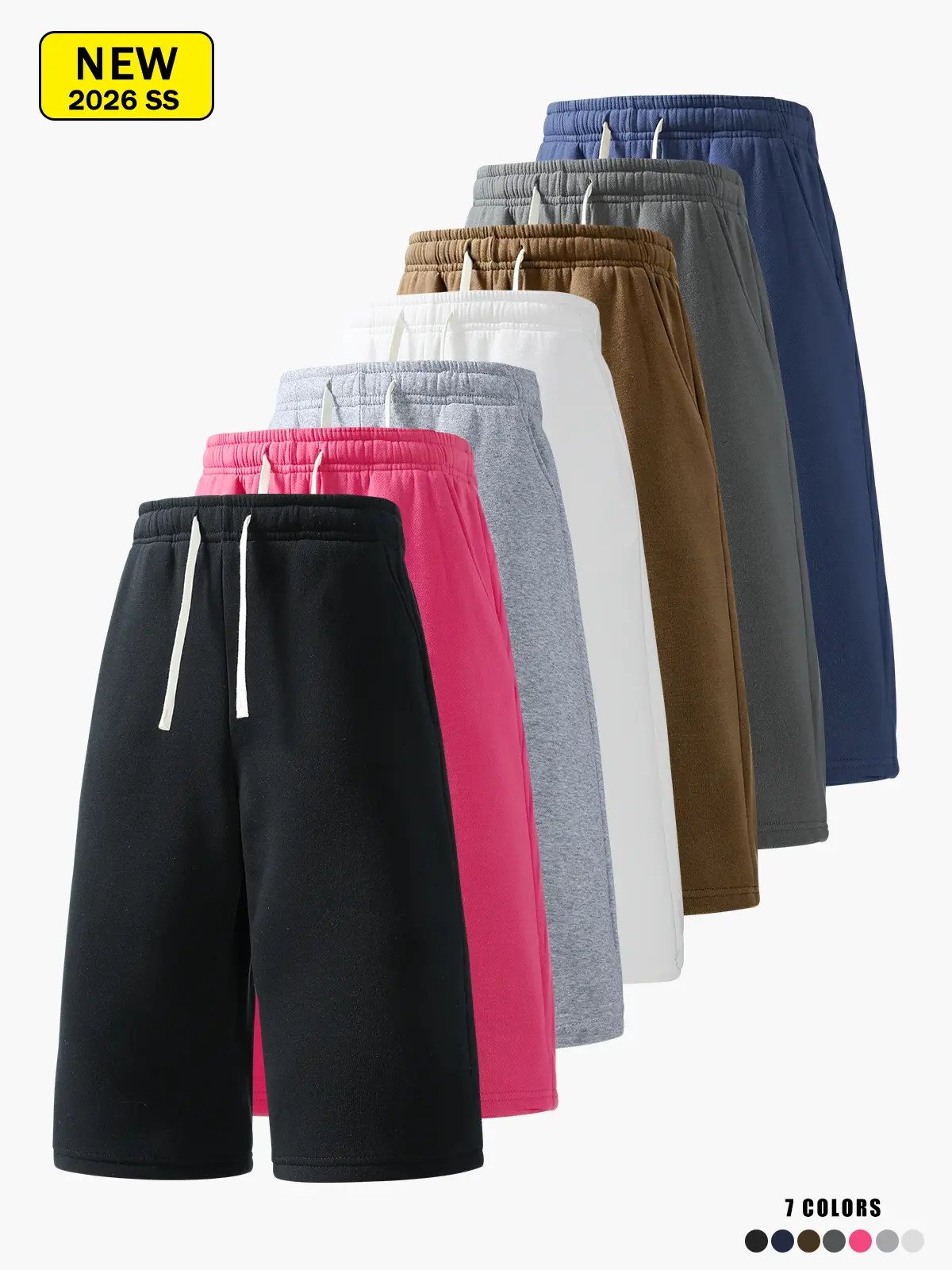 Men’s summer casual athletic shorts, three-quarter length, loose straight fit, comfortable breathable fabric, suitable for running, fitness, training, and other outdoor sports.
