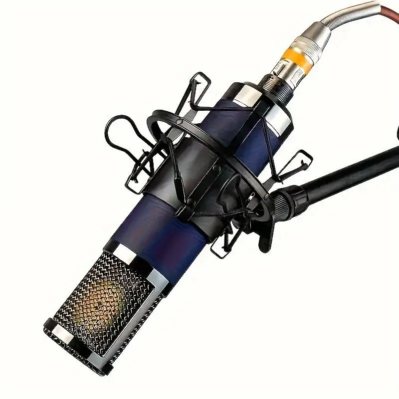 F22 Professional Wired Condenser Microphone Set with Shock Mount and XLR Cable for Studio Recording and Live Streaming
