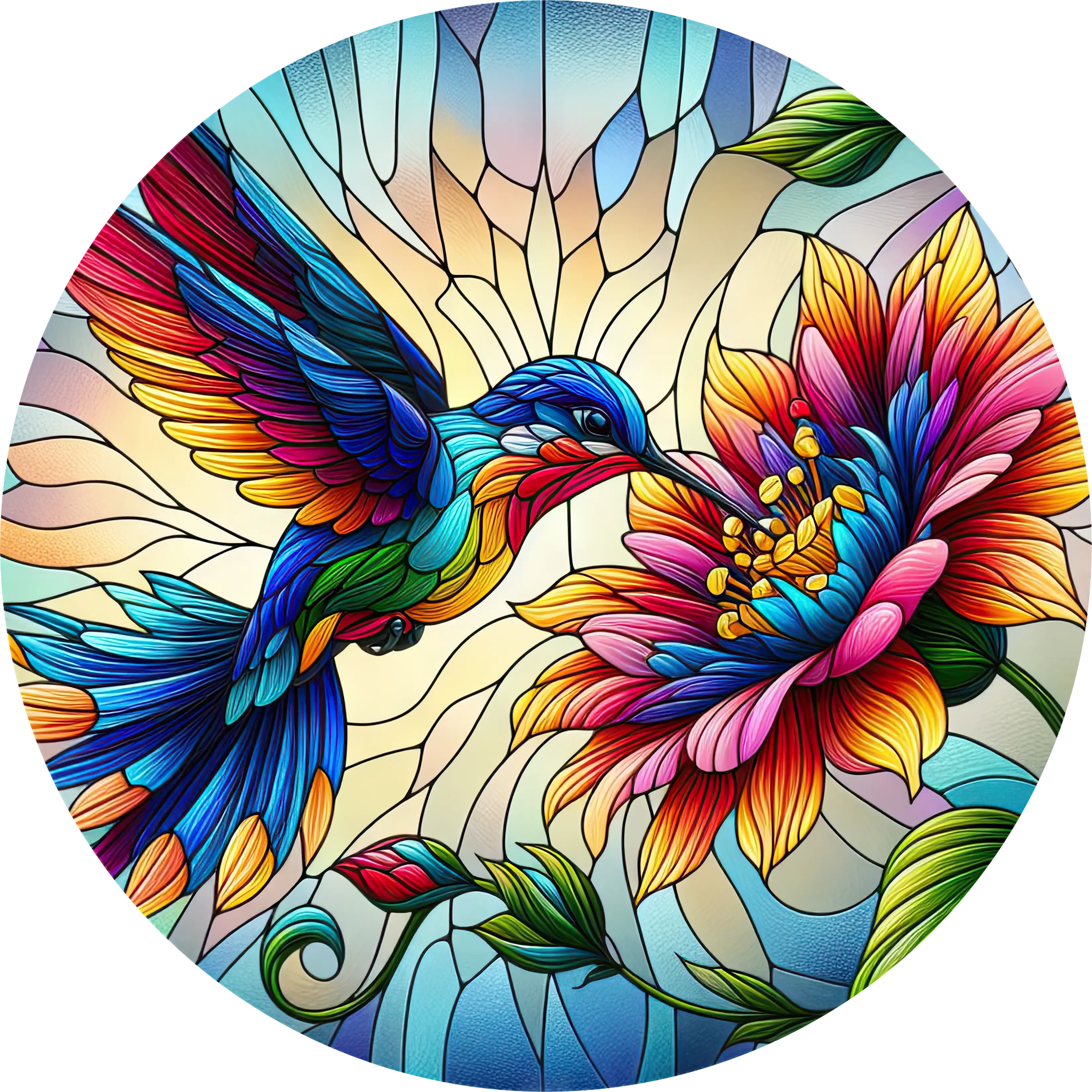 DTF Transfer – Glass Humming Bird Multi Sizes (AN-HU001)