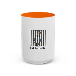 Got Too Silly, Silly Goose Mug, Funny Gifts, Quirky Mugs, Gift For Men, Gag Gift Ideas, Goose Behind Bars, Hilarious Gift Ideas, Humorous