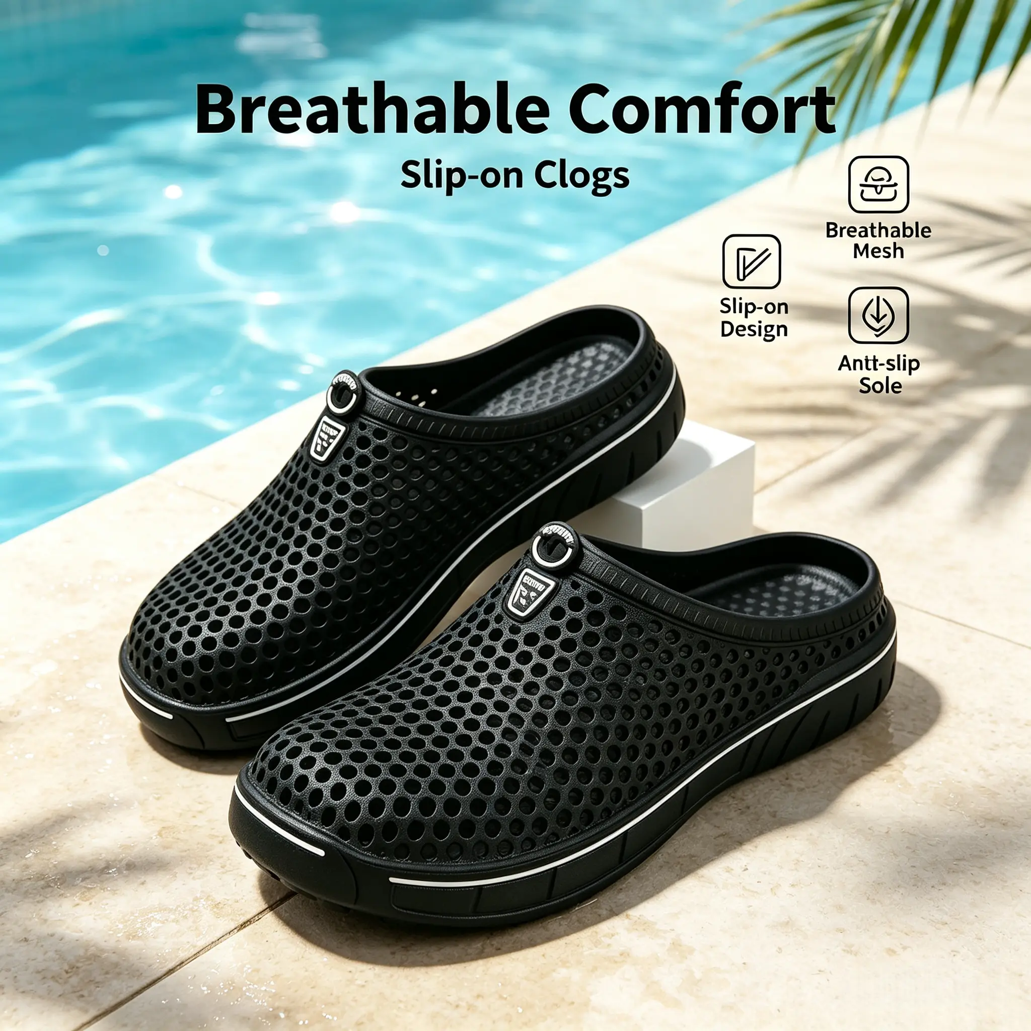 Women's Breathable Hollow Round Toe Clogs - EVA Upper, Non-Slip Soft Platform Mules, Quick-Dry Slip-Ons for Summer Garden Walks,back to school,back to school haul