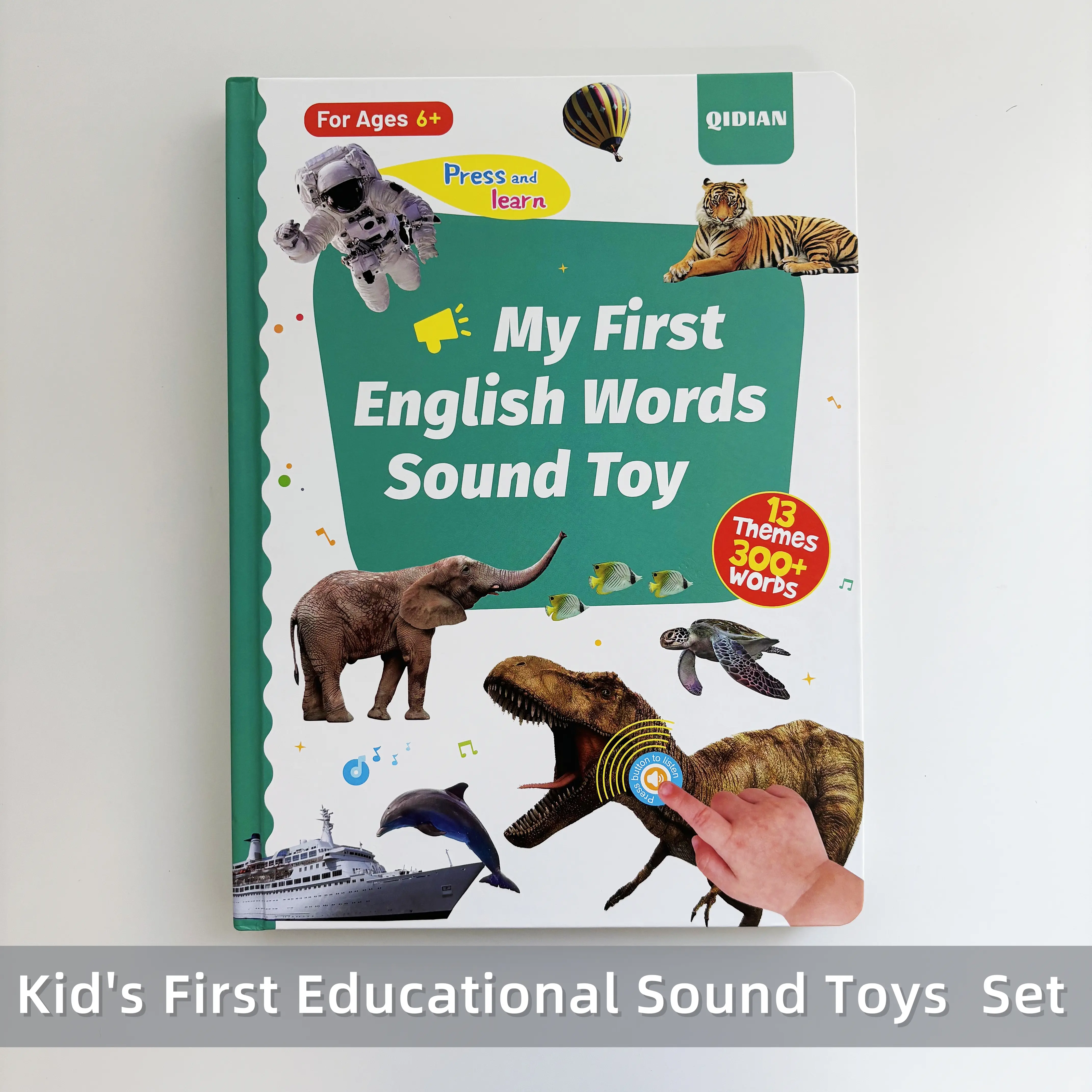 Interactive Learning Flash Cards Sound Book - Preschool Learning Tool for Ages 1-6 Toddlers, 300+ English Words, Songs & Piano, Educational Toy, Interactive Flash Cards