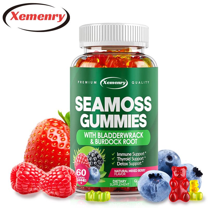 SEAMOSS GUMMIES--IMMUNE BOOSTER/DETOX SUPPORT/thyroid Support/SUPPORT FOR DIGESTIVE SYSTEM/GLUTEN-FREE/DAIRY-FREE/NON-GMO/100%VEGAN-USA PRODUCT