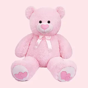 CHUBBYJOY 43 inch Teddy Bear with Ribbon Tie and Love Heart Pink Gift for Birthday Christmas Girlfriend Boyfriend Babyshower Decoration